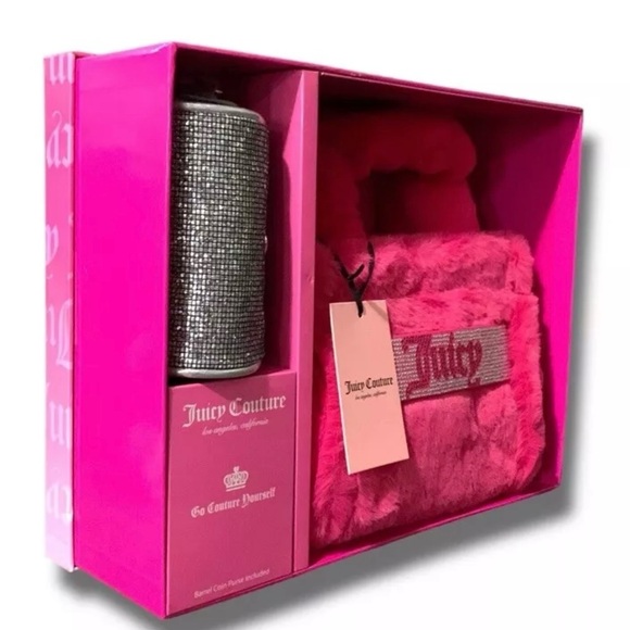 Juicy Pink Furry Bag and Pouch Holiday Gift Set NWT - Picture 2 of 3
